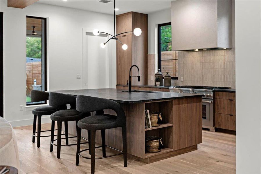 masive island with storage on both sides