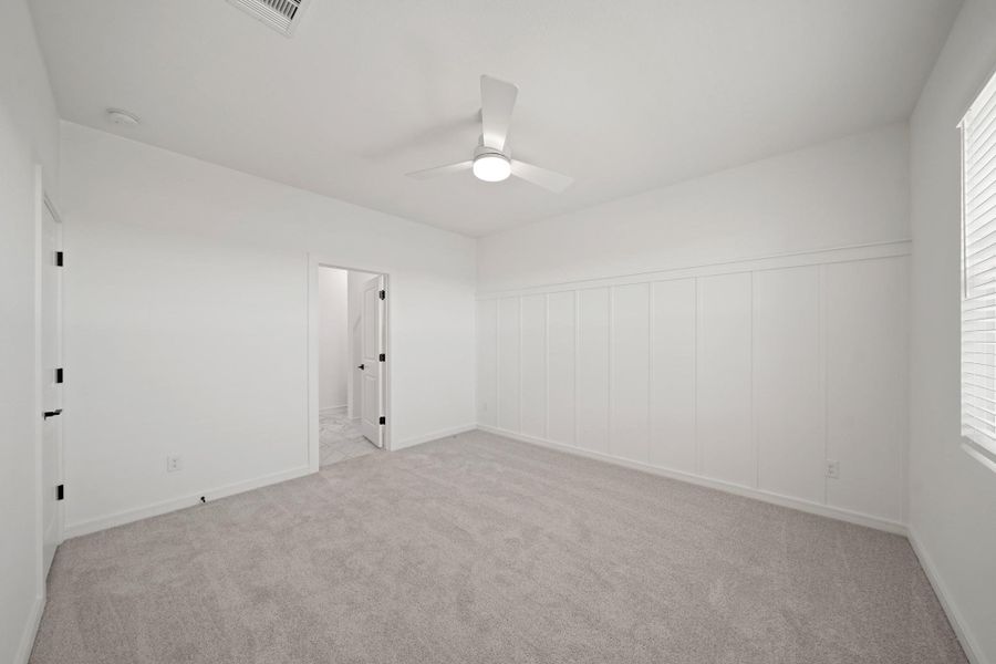 Spacious primary suite