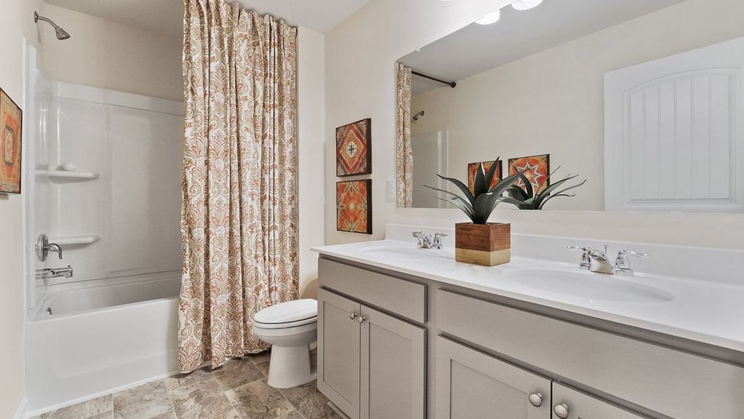 Representative furnished interior of a home built from the GALEN by D.R. Horton in Hamptons at Riverwood South, Dallas (Image 23).