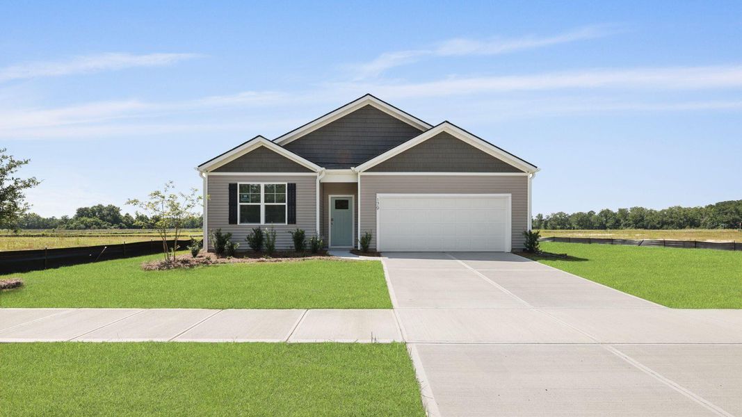 Front exterior of a new home in The Ranch, Holly Hill, SC, highlighting curb appeal (Image 20).