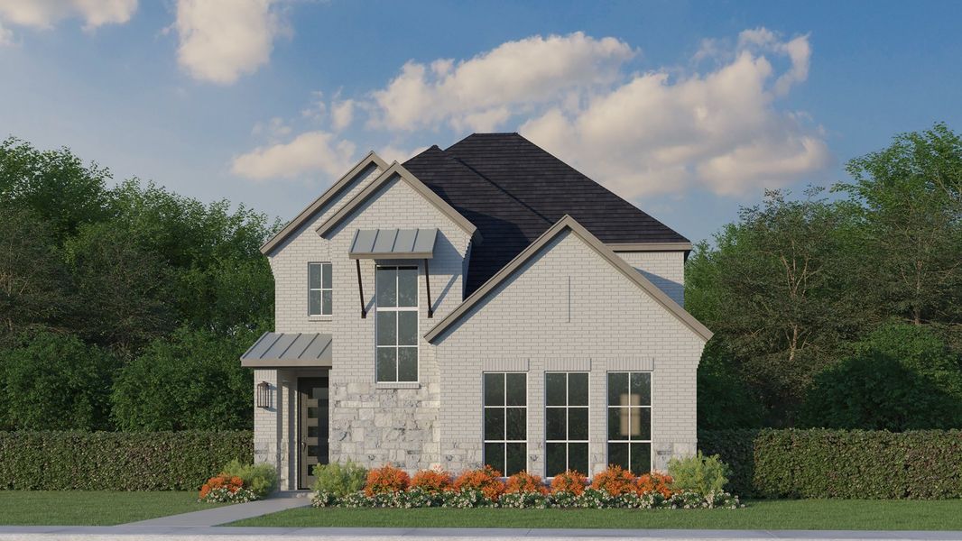 Plan 1458 Elevation F w/ Stone