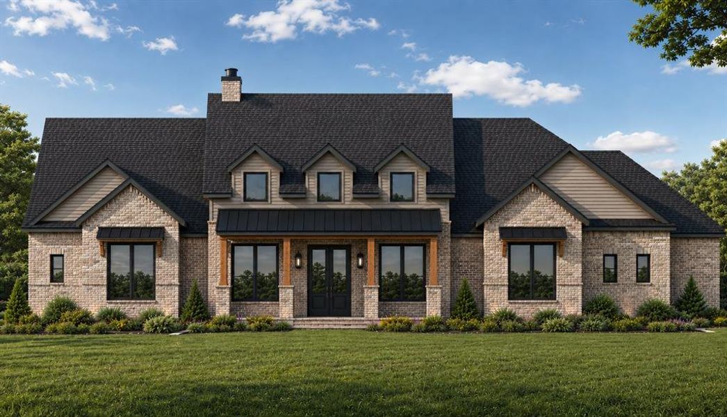 Front exterior of a new home in , Midlothian, TX, highlighting curb appeal (Image 1). Front exterior of a new home in , Midlothian, TX, highlighting curb appeal (Image 1).