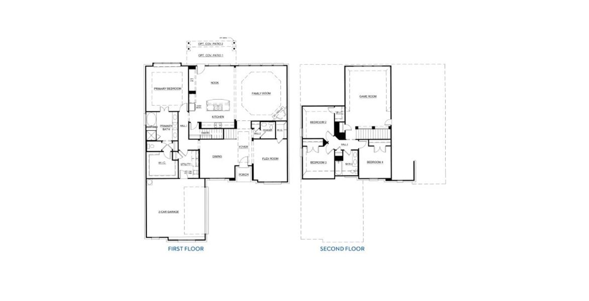 2D floor plan layout of this home in Massey Meadows, Midlothian, TX (Image 5).
