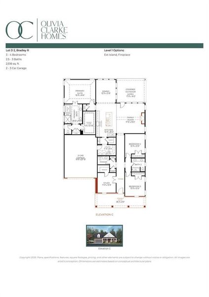2D floor plan layout of this home in Chatham Reserve, Providence Village, TX (Image 4).