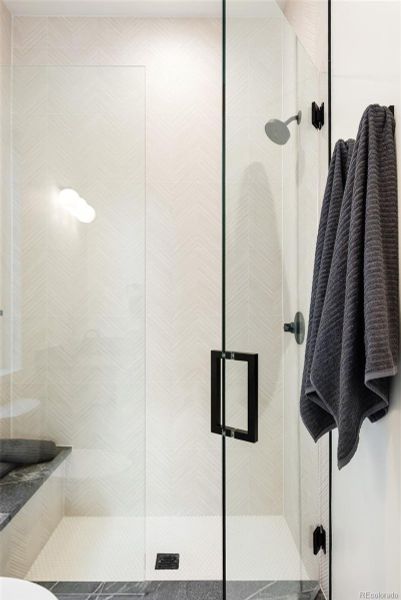 Main-floor guest room with en suite 3/4 bath or use as a 2nd office