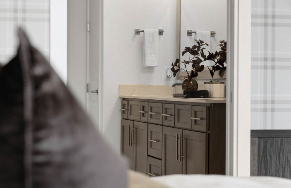 Representative interior finishes for a home built from the Stellar by Del Webb in Del Webb Austin at Lost Pines, Bastrop (Image 65).