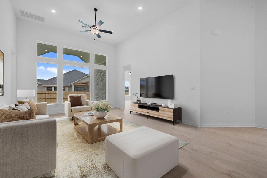 Open Concept Family Room - Virtually Staged