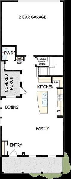 2D floor plan layout of this home in Two Step Farm - Cottages Row Collection, Montgomery, TX (Image 4).