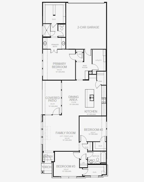 2D floor plan layout for the 1745W by Perry Homes in Bridgeland Central 40', Cypress, TX (Image 3). 2D floor plan layout for the 1745W by Perry Homes in Bridgeland Central 40', Cypress, TX (Image 3).
