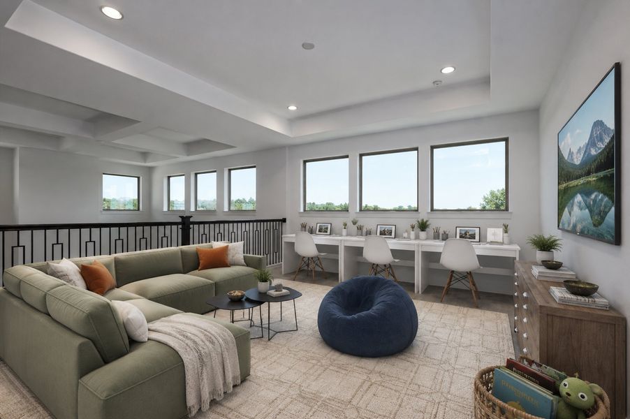 Representative furnished interior of a home built from the Topaz II by Giddens Homes in Riverstone, Georgetown (Image 91).