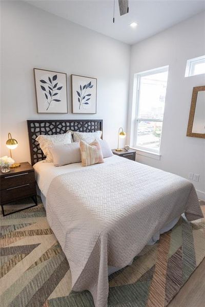 Bedroom with ceiling fan