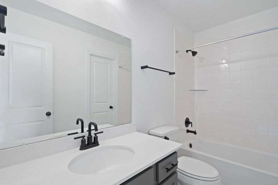 Private bath. Note: Sample product photo - actual exterior and interior selections may vary by homesite Private bath. Note: Sample product photo - actual exterior and interior selections may vary by homesite
