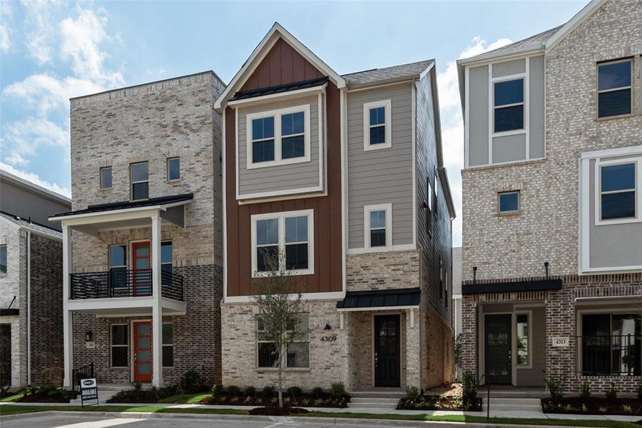 Front exterior of a new home in City Point, North Richland Hills, TX, highlighting curb appeal (Image 1). Front exterior of a new home in City Point, North Richland Hills, TX, highlighting curb appeal (Image 1).