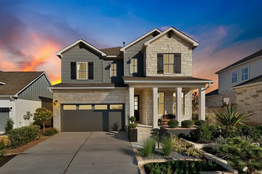 Representative exterior photo of a completed home built from the Oakville by Scott Felder Homes in Flora, Hutto, TX (Image 13).