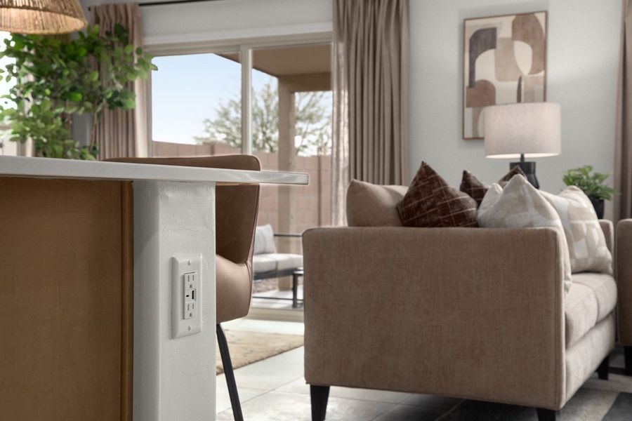 USB-C outlet at kitchen island USB-C outlet at kitchen island