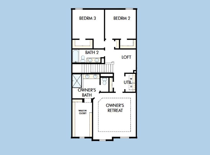 2D floor plan layout for the The Abernathy by David Weekley Homes in Ridgeline Towns, McKinney, TX (Image 4).