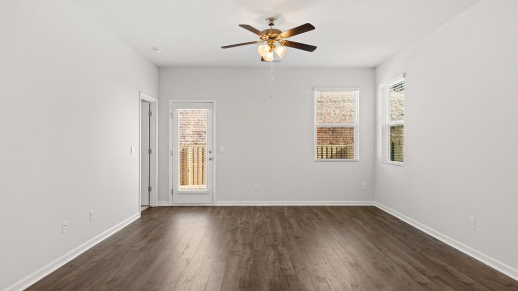 Representative unfurnished interior of a home built from the Sullivan by D.R. Horton in Bellemeade Landing, Augusta (Image 13). Representative unfurnished interior of a home built from the Sullivan by D.R. Horton in Bellemeade Landing, Augusta (Image 13).