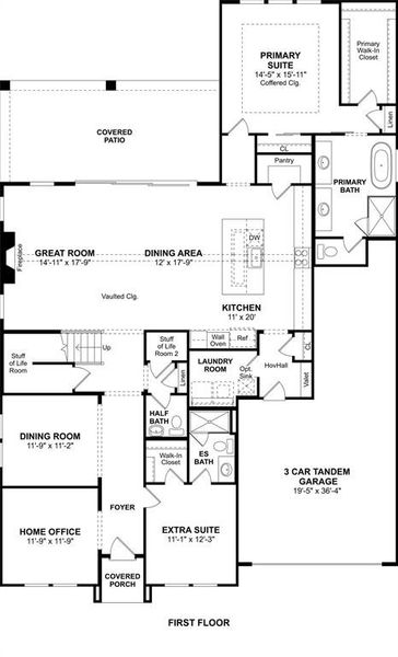 2D floor plan layout of this home in Sterling Greene, Arlington, TX (Image 3).