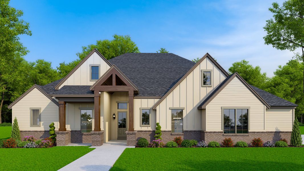 Representative exterior photo of a completed home built from the Connor by Our Country Homes in Sandstrom Ranch, Saginaw, TX (Image 9).