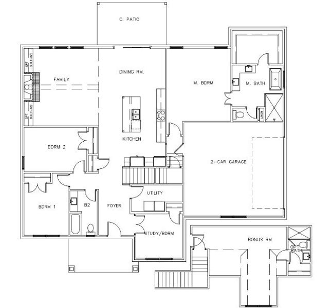 2D floor plan layout of this home in Terra Vista Estates, Springtown, TX (Image 3).