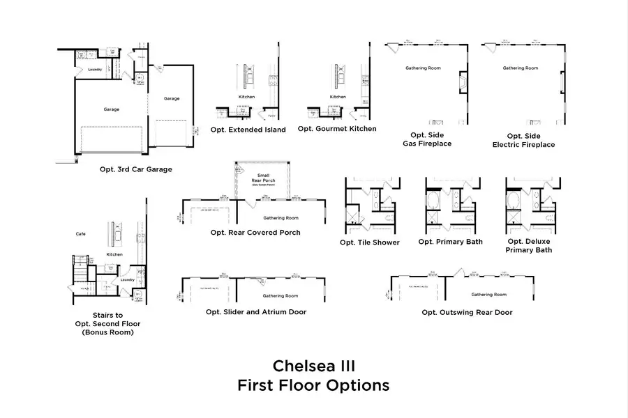 2D floor plan layout for the Chelsea III by DRB Homes in Bluffs at Sun Colony, Longs, SC (Image 4).