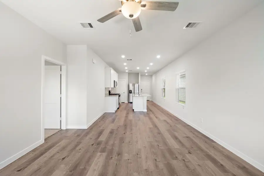 A large empty room. A large empty room.