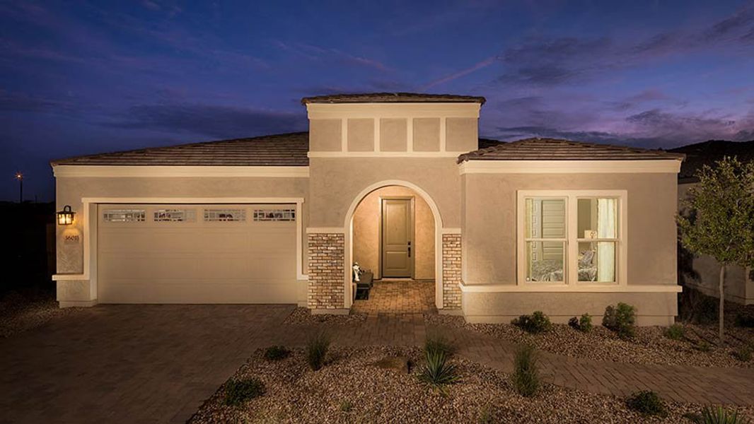 Representative exterior photo of a completed home built from the Albany by Taylor Morrison in Combs Ranch Landmark Collection, San Tan Valley, AZ (Image 17).