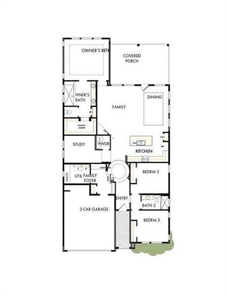 2D floor plan layout of this home in Maple Grove at Towne Lake, Woodstock, GA (Image 4).