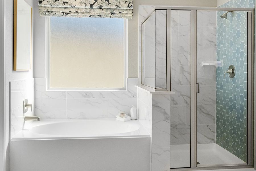 Optional tub and separate shower at primary bath Optional tub and separate shower at primary bath