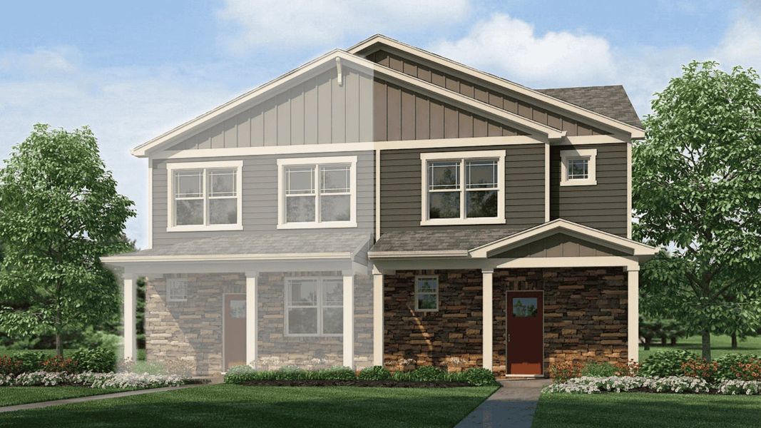 Representative exterior photo of a completed home built from the MUIRFIELD by D.R. Horton in Revere at Johnstown, Johnstown, CO (Image 2).
