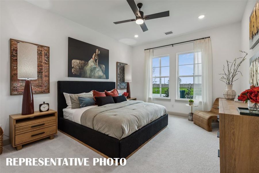 Dreamy owner's suites designed for rest and relaxation can be found in all of our homes in Cross Creek Meadows. REPRESENTATIVE PHOTO