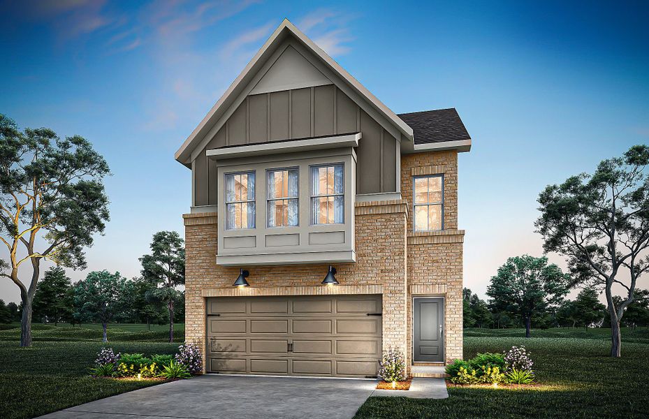 Front exterior of a new home in Adler Springs, Powder Springs, GA, highlighting curb appeal (Image 13).