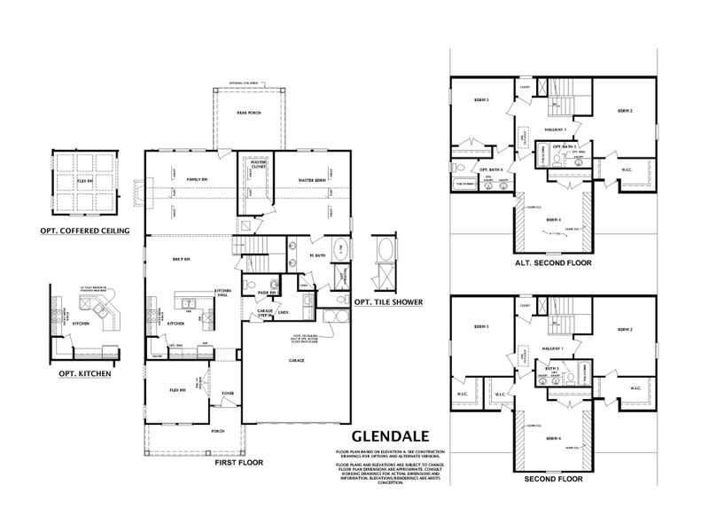 2D floor plan layout for the Glendale by Ivey Homes in Forrest Bluff, North Augusta, SC (Image 4).