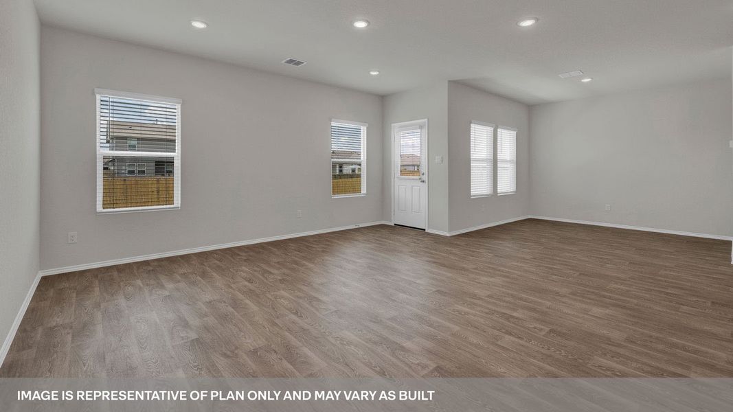Representative unfurnished interior of a home built from the The Kate by D.R. Horton in Saengerhalle Meadows, New Braunfels (Image 12). Representative unfurnished interior of a home built from the The Kate by D.R. Horton in Saengerhalle Meadows, New Braunfels (Image 12).