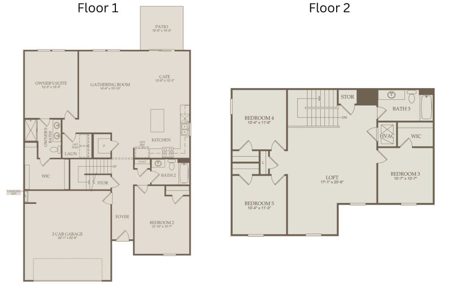 2D floor plan layout of this home in Carpenter Falls, Durham, NC (Image 4).