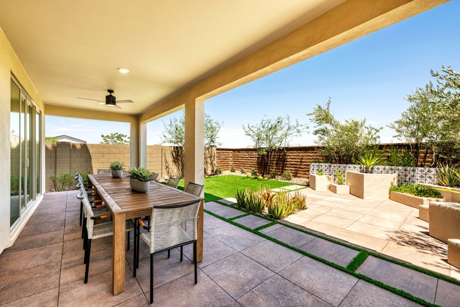 Exterior details and patio area of a home in Waterston Central, Gilbert (Image 3).