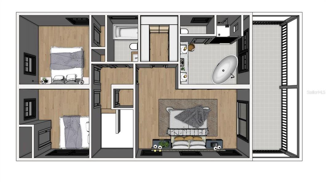 2D floor plan layout of this home in , Gulfport, FL (Image 5). 2D floor plan layout of this home in , Gulfport, FL (Image 5).