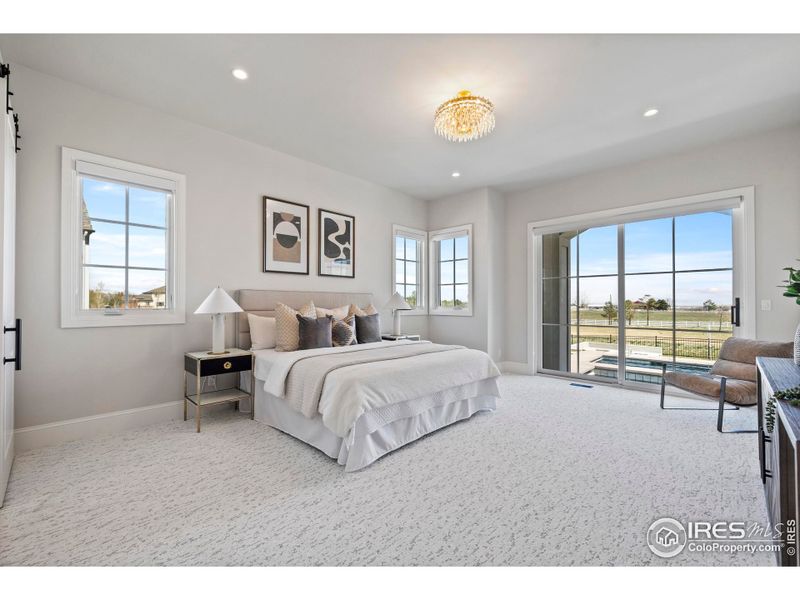Main Floor Suite opening right out to the hot tub/pool