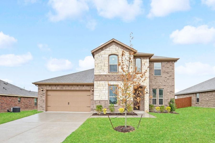 Representative exterior photo of a completed home built from the Radcliffe II by Impression Homes in Stone Eagle, Azle, TX (Image 1).