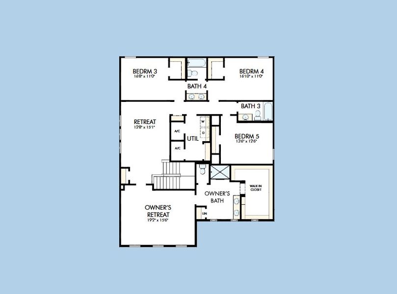 2D floor plan layout for the The Bradley by David Weekley Homes in Southwind – Executive Series, Plant City, FL (Image 6). 2D floor plan layout for the The Bradley by David Weekley Homes in Southwind – Executive Series, Plant City, FL (Image 6).