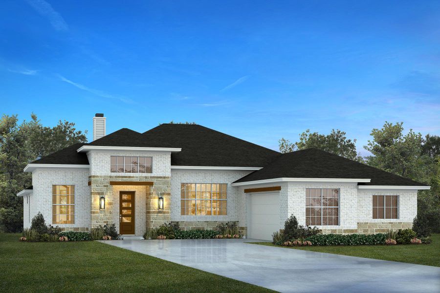 Representative exterior photo of a completed home built from the The Garland by Kenmark Homes in LeTara, Haslet, TX (Image 2).