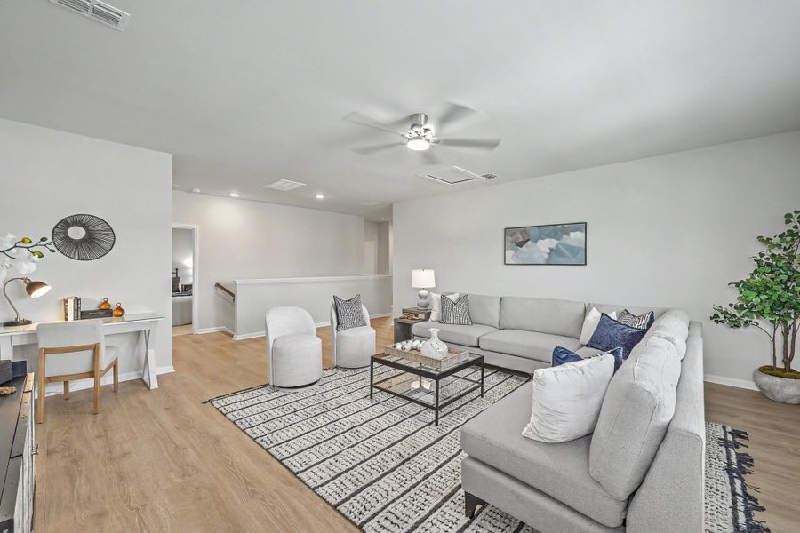 Furnished interior view inside a new home in The Groves of Berkeley, Moncks Corner (Image 32). Furnished interior view inside a new home in The Groves of Berkeley, Moncks Corner (Image 32).