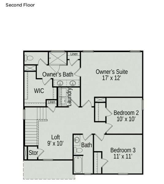 2D floor plan layout of this home in Hampshire Hills, Columbia, TN (Image 6).