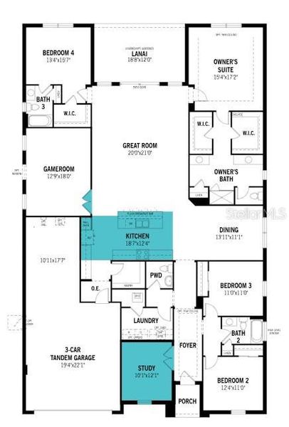 2D floor plan layout of this home in Wellen Park, Venice, FL (Image 5).