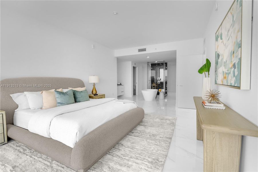 Furnished interior view inside a new home in , Miami (Image 12).