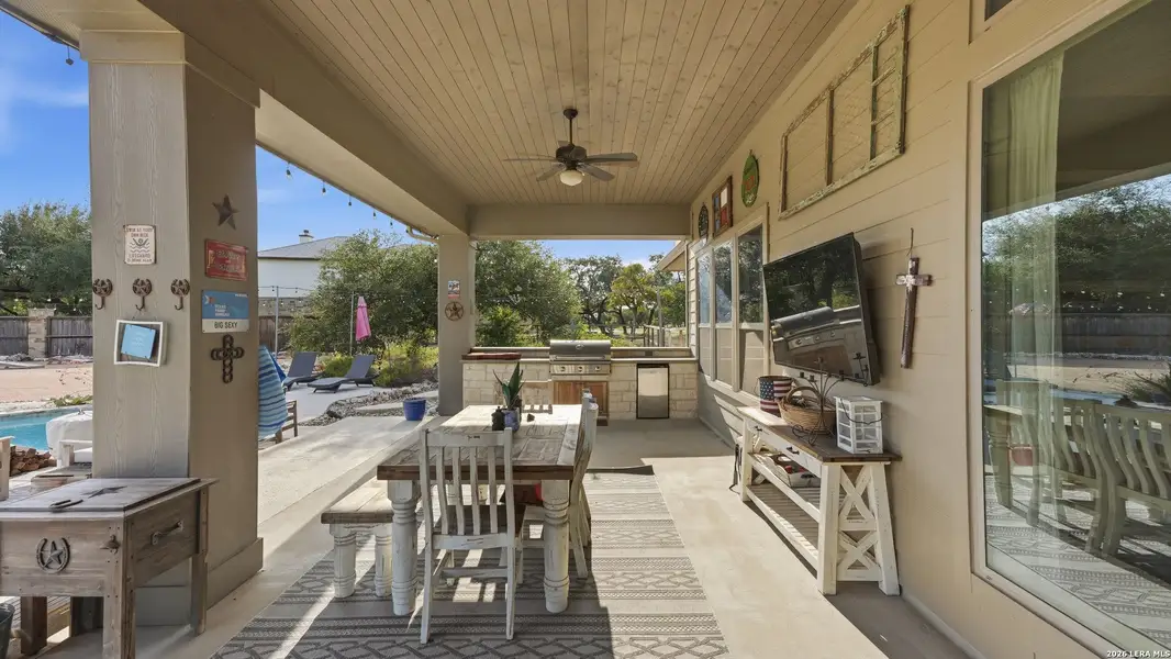 Exterior details and patio area of a home in , Spring Branch (Image 3).