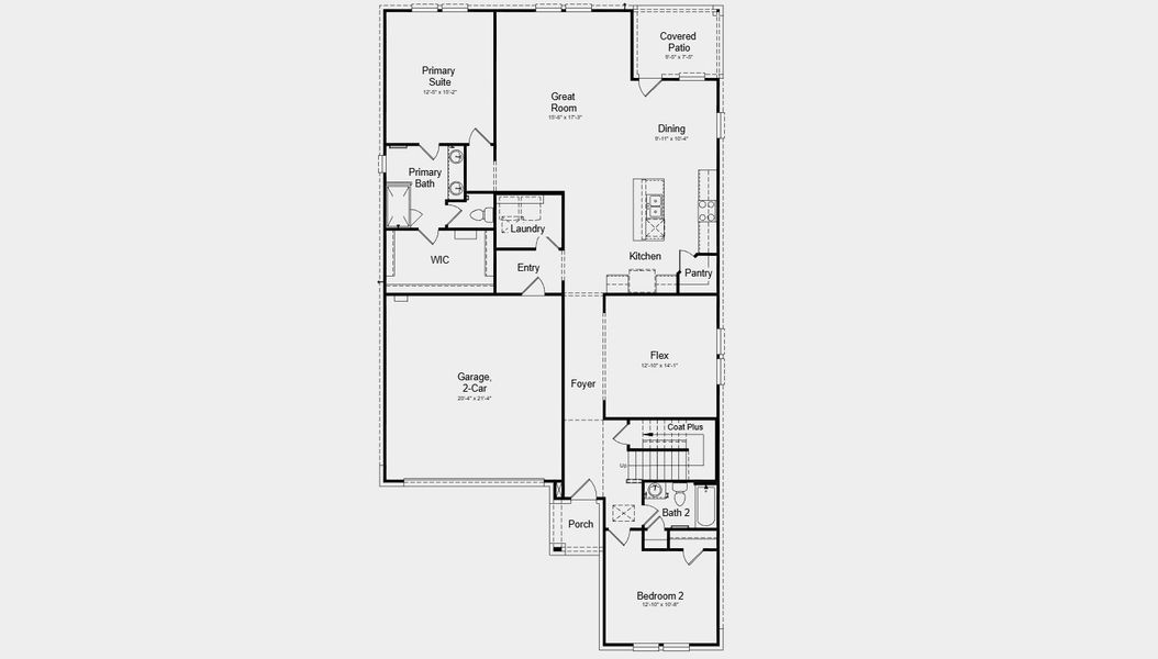 2D floor plan layout for the Georgetown by Taylor Morrison in Parks at Foster Crossing, Anna, TX (Image 4).