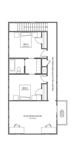 2D floor plan layout for the Atria II by New Leaf Builders in The Domus Collection at Midtown Nexton, Summerville, SC (Image 5). 2D floor plan layout for the Atria II by New Leaf Builders in The Domus Collection at Midtown Nexton, Summerville, SC (Image 5).