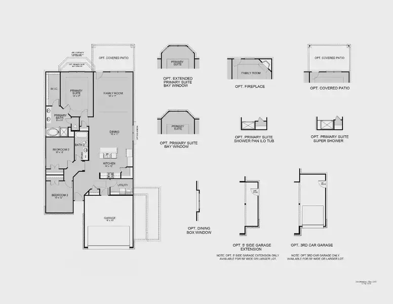 2D floor plan layout for the The Messina by Legend Homes in Hunters Ranch, San Antonio, TX (Image 3).