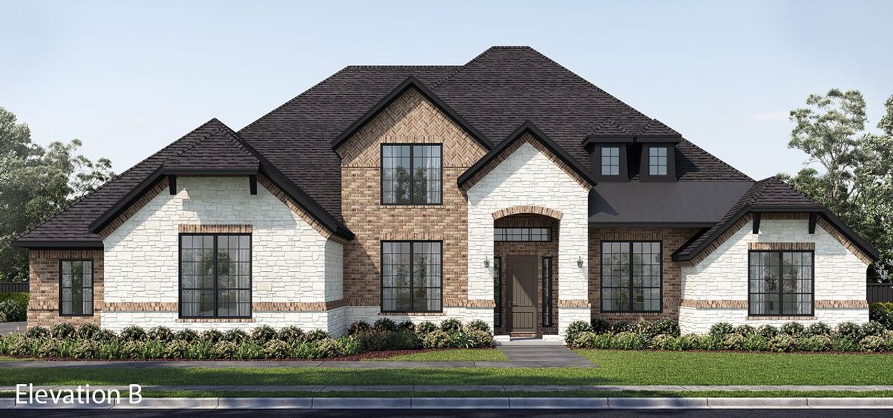 Front exterior of a new home in Heritage, McLendon-Chisholm, TX, highlighting curb appeal (Image 4).